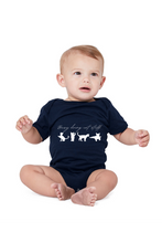 Load image into Gallery viewer, Busy Doing Cat Stuff Baby Onesie Navy