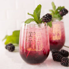 Load image into Gallery viewer, Play Nice Kitties Stemless Wine Glass