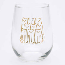 Load image into Gallery viewer, Play Nice Kitties Stemless Wine Glass
