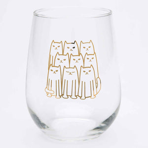 Play Nice Kitties Stemless Wine Glass
