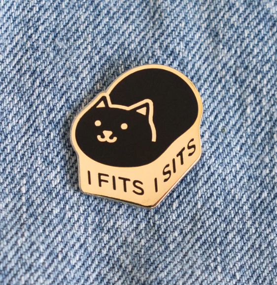 If I Fits Cat Pin Black