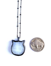 Load image into Gallery viewer, The Charlotte - Rainbow Moonstone Mini Cat Necklace