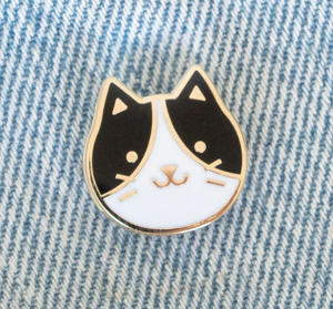 Black and White Tuxedo Cat Pin