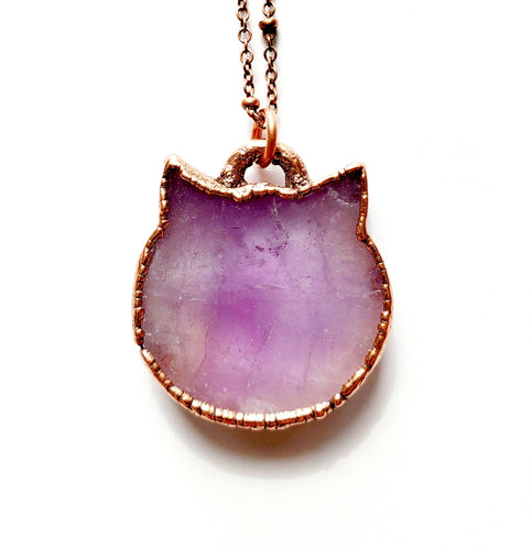 The Sophie - Amethyst Crystal Cat Necklace