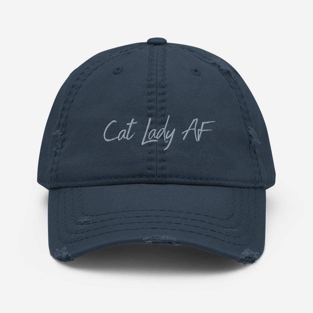 Cat Lady AF Distressed Hat