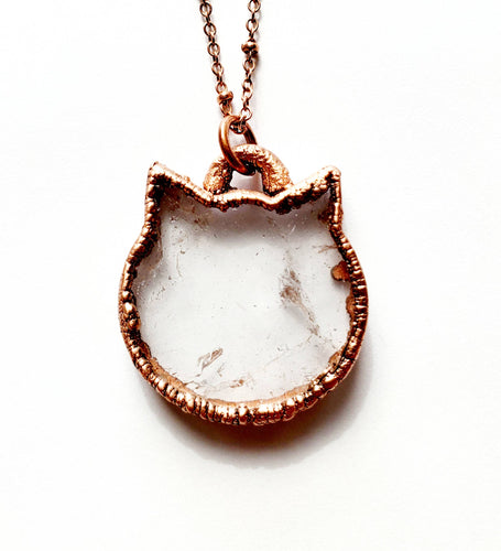 The Mia - Clear Crystal Cat Necklace