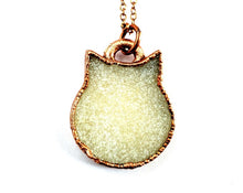 Load image into Gallery viewer, The Obie - Druzy Cat Necklace (Black or White)