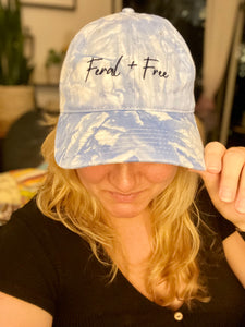 Feral + Free Embroidered Hat for Cat Lover