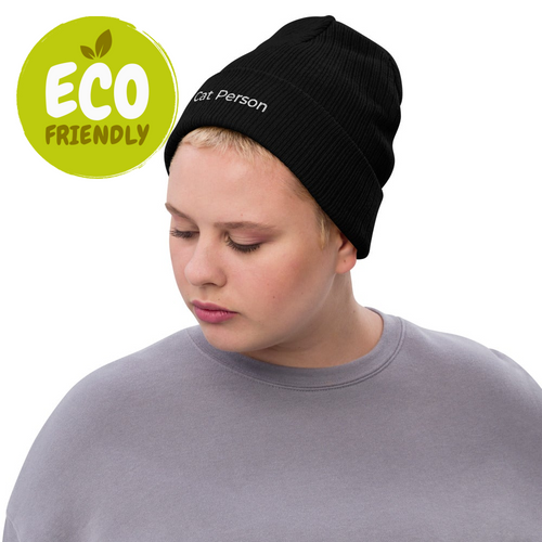 Cat Person Recycled Cuffed Beanie