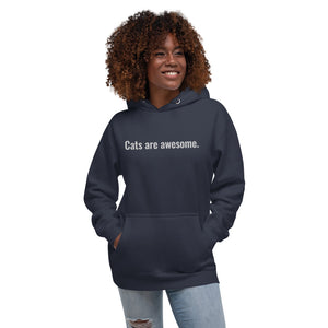 Cats are Awesome Embroidered Unisex Hoodie