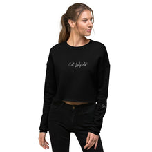Load image into Gallery viewer, Cat Lady AF Crop Sweatshirt with Stay Feral Embellishment