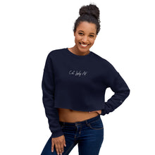 Load image into Gallery viewer, Cat Lady AF Crop Sweatshirt with Stay Feral Embellishment