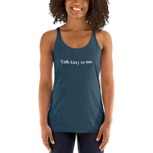 Talk Kitty to Me Cat Tank Top Indigo