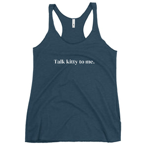 Talk Kitty to Me Cat Tank Top Indigo