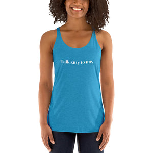 Talk Kitty to Me Cat Tank Top Turquoise