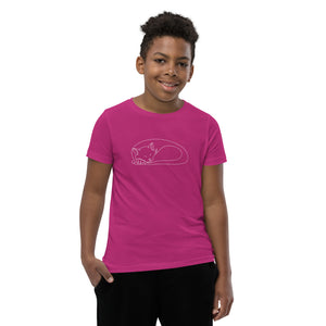 Sleepy Cat Youth TShirt Pink Berry