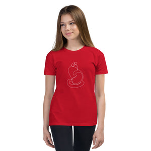 Attitude Cat Tshirt for Kids or Teens Red